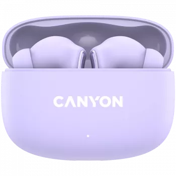 Canyon TWS-9 CNS-TWS9P kuulokkeet – True Wireless – Bluetooth 5.4 – In-Ear – 6h + 30h käyttöaika – USB-C latauskotelo – kosketusohjaus – violetti