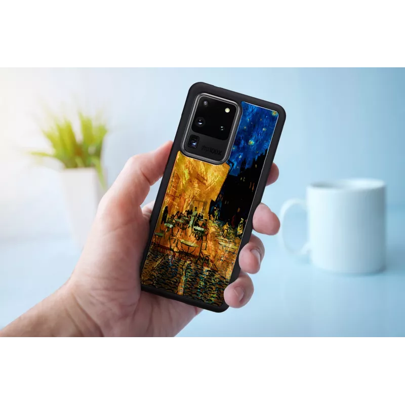 iKins puhelinkotelo Samsung Galaxy S20 Ultralle — musta, malli 'Cafe Terrace'