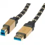 USB 3.0 -kaapeli ROLINE GOLD tyyppi A M - B M 3,0 m