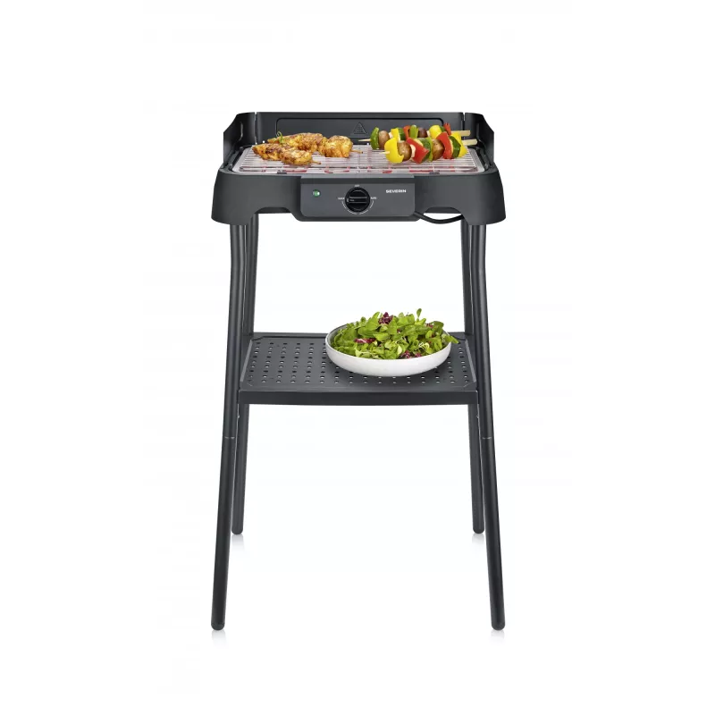 Severin PG 8594 pöytäsähkögrilli — 2000 W, suorakaiteen muotoinen ritilä, musta