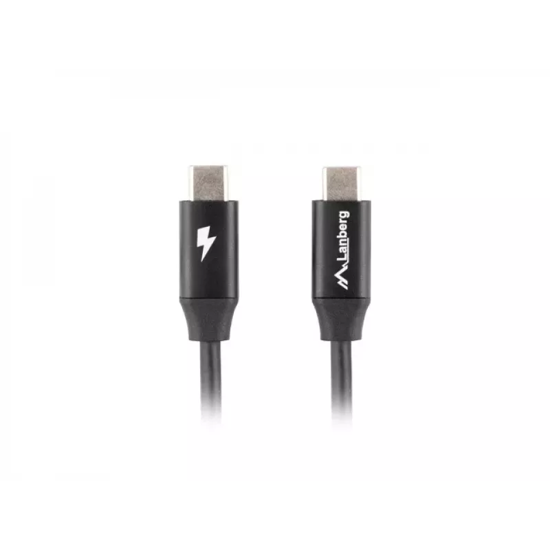 LANBERG USB-C–USB-C-kaapeli CA-CMCM-40CU-0018-BK — USB 2.0, 1,8 m, musta