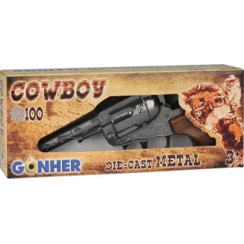 Metallinen cowboylelurevolveri Gonher 8 laukausta malli 239842