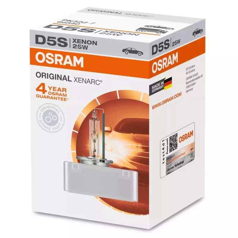 Osram Xenarc Original D5S 25W xenon-ajovalolamppu, yksittäispakkaus