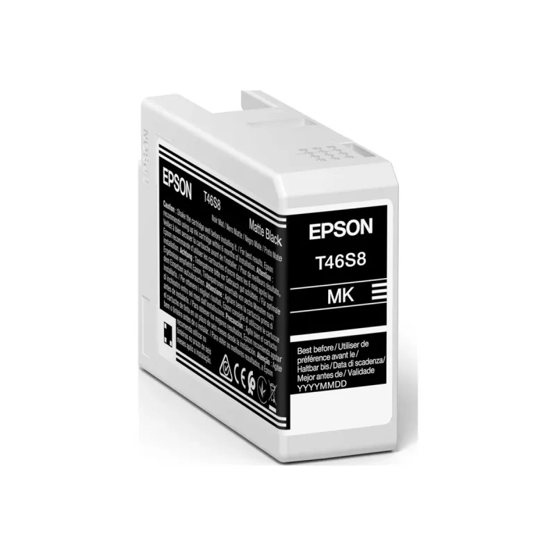 Epson T46S8 UltraChrome Pro10 mustekasetti, mattamusta, 25 ml (C13T46S80N)