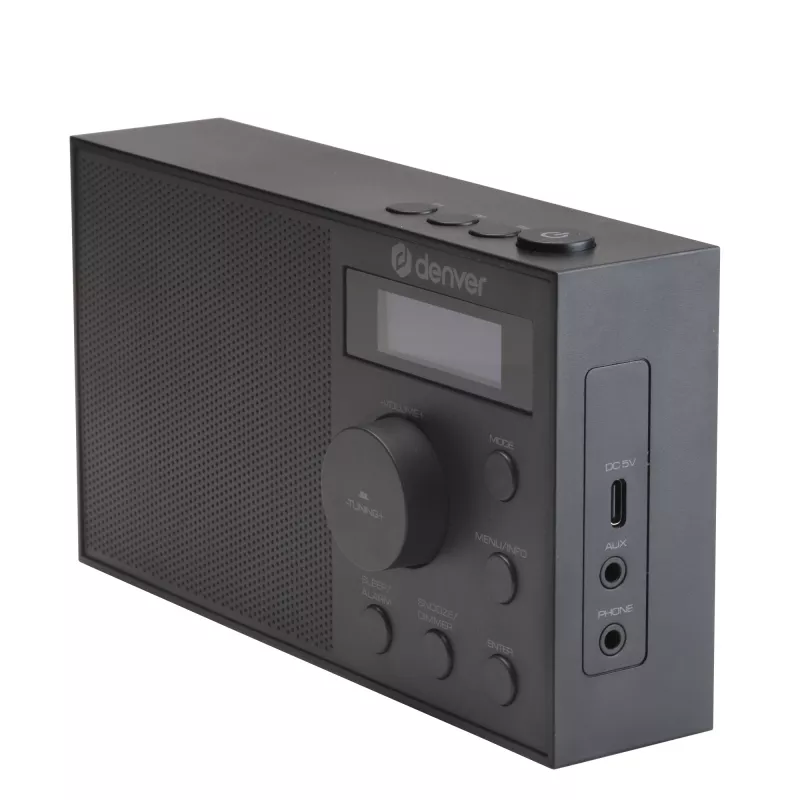 Radio DENVER DAB-51B — kompakti DAB+/FM/AM-digitaaliradio, musta