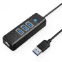 USB-keskitin ORICO PW3UR-U3 3-porttinen RJ45-Ethernet-portilla