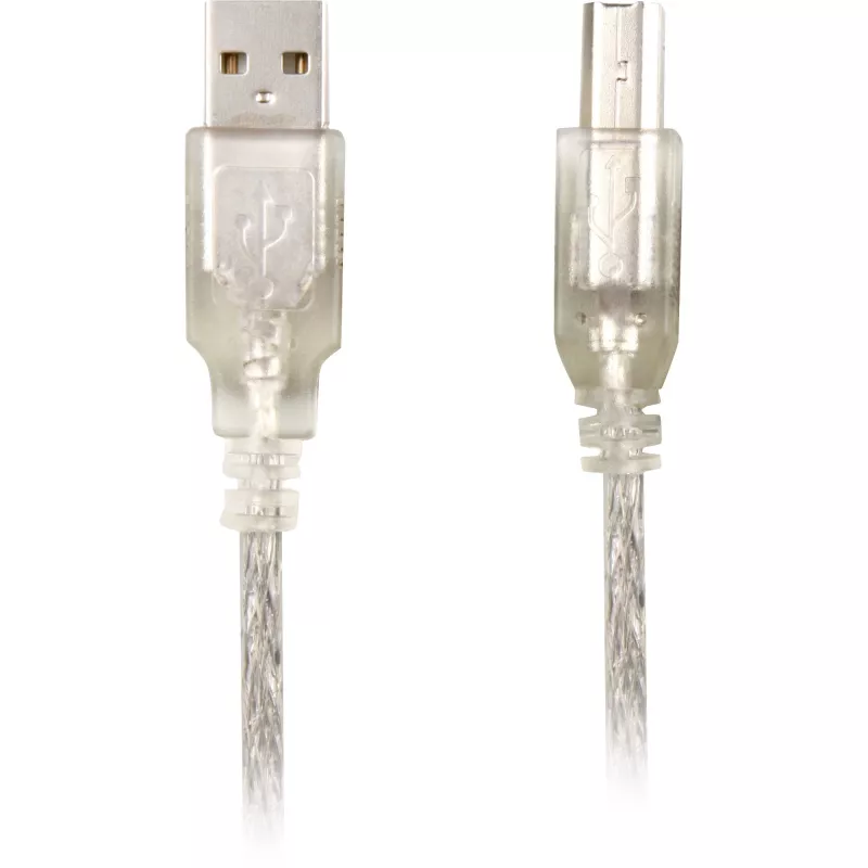 Delock 82057 USB 2.0 -kaapeli A-tyypin uros – B-tyypin uros, 0,5 m, läpinäkyvä