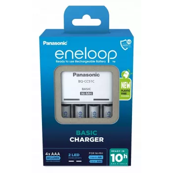 Paristolaturi PANASONIC Eneloop Basic BQ-CC51 + 4x AAA 800 mAh (K-KJ51MCD04E)