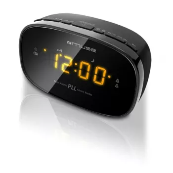 Kelloradio Muse M-150CR FM-PLL-virittimellä, 1,52 cm LED-näyttö, herätys (radio/summeri), AC 230V/AAA-paristot