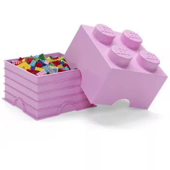 Säilytyspalikka LEGO Room Copenhagen 4, pinkki — LEGO-säilytyspalikka 40031738, pinottava säiliö leluille ja tekstiileille