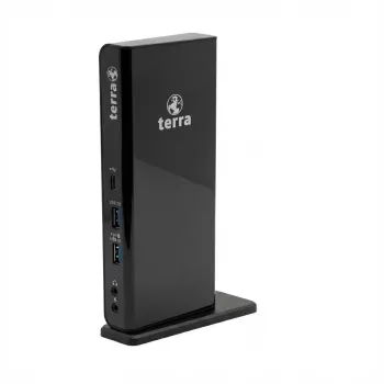 TERRA MOBILE telakointiasema 732 USB-A/C Dual Display sis. 5V/4A virtalähteen, USB-A/C-kaapeli kannettaviin (1480379)
