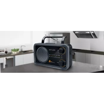 Muse | 2-alueinen kannettava radio | M-06DS | AUX-tulo | harmaa
