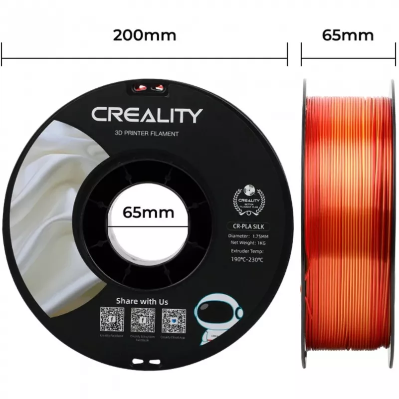 Creality CR-Silk PLA -filamentti, 1,75 mm, 1 kg, kulta/punainen