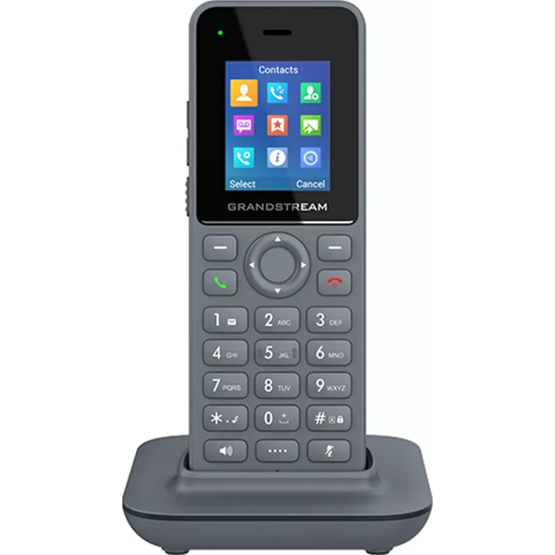Grandstream DP725 langaton DECT HD -luuri, 1,8 tuuman TFT-värinäyttö, 20 SIP-tiliä/linjaa, push-to-talk, harmaa