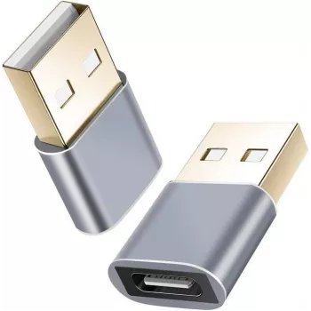 Adapteri helos 304282 USB 2.0 Type-C -naaras USB 2.0 -urokseen, tummanharmaa