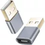 Adapteri helos 304282 USB 2.0 Type-C -naaras USB 2.0 -urokseen, tummanharmaa