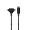 Lataus- ja datakaapeli native union Belt Cable Duo Pro, USB-C–USB-C ja Lightning, musta