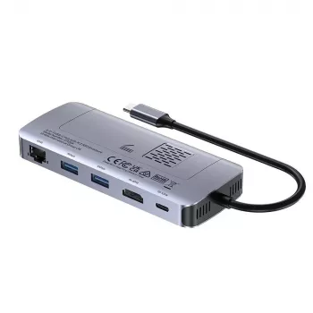 UNITEK aktiivinen USB-C-keskitin 10GBPS, M.2, HDMI, PD 100W