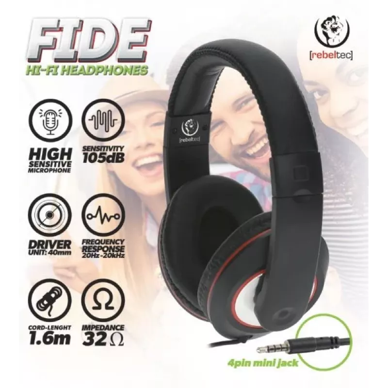Rebeltec kuulokkeet johdolliset over-ear musta