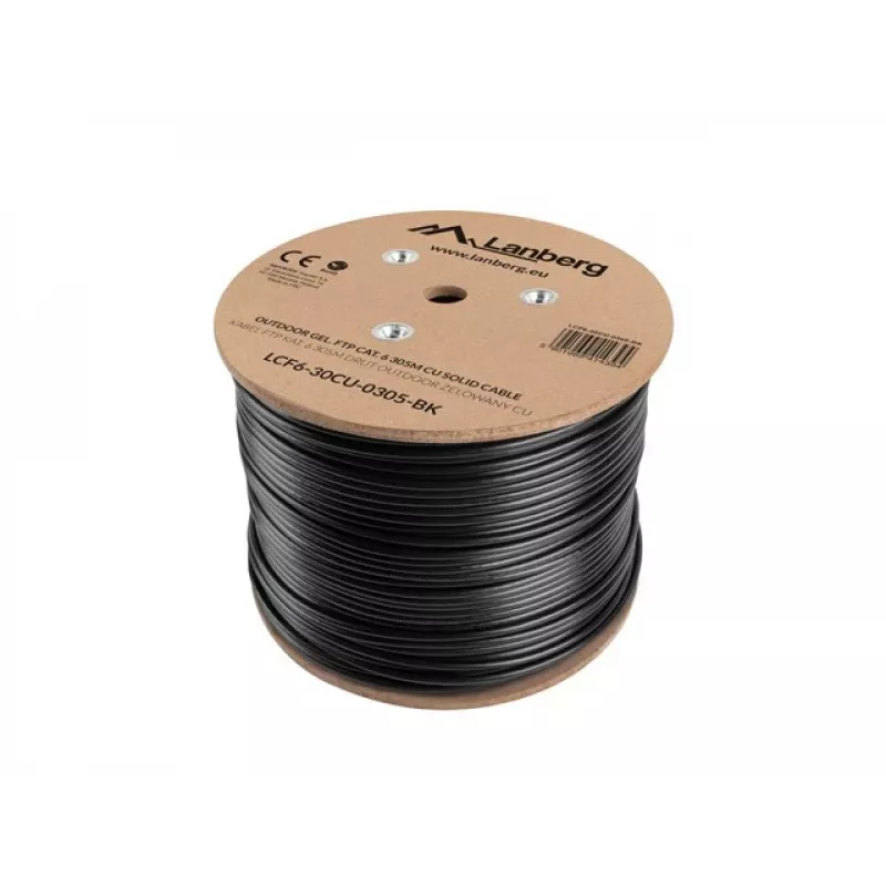 Verkkokaapeli Lanberg LCF6-30CU-0305-BK RJ45 Cat6 305 m musta