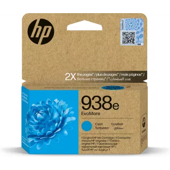 Mustekasetti HP 938e EvoMore syaani – vakiokesto, yksittäispakkaus, n. 1650 sivua