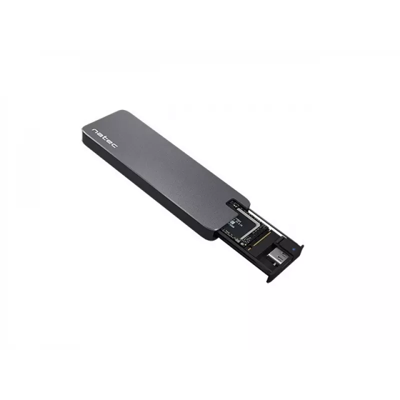 Natec Rhino NKZ-1953 M.2 NVMe SSD -kotelo, USB-C 3.2 Gen 2 10 Gbps, M.2 2230/2242/2260/2280, enintään 2 TB, alumiini
