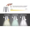 Beper P201UTP117 ladattava LED-pöytävalaisin, 1,5 W, kosketuskytkin, himmennettävä, 33 mm pullosovitin, vedenkestävä, hopea