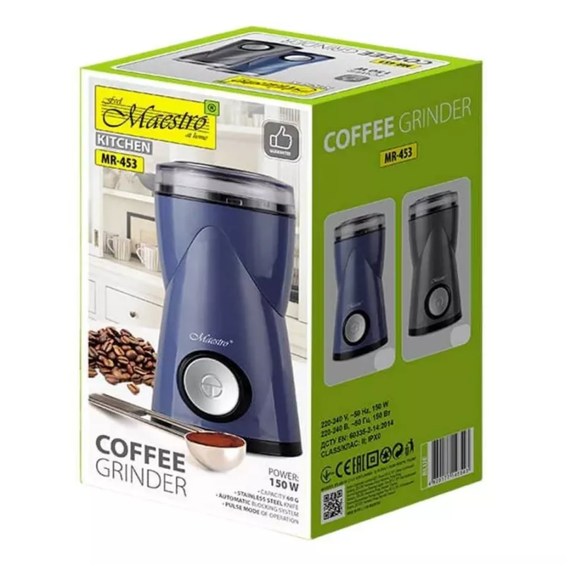 Feel-Maestro MR-453-Blau kahvimylly terämylly 150 W