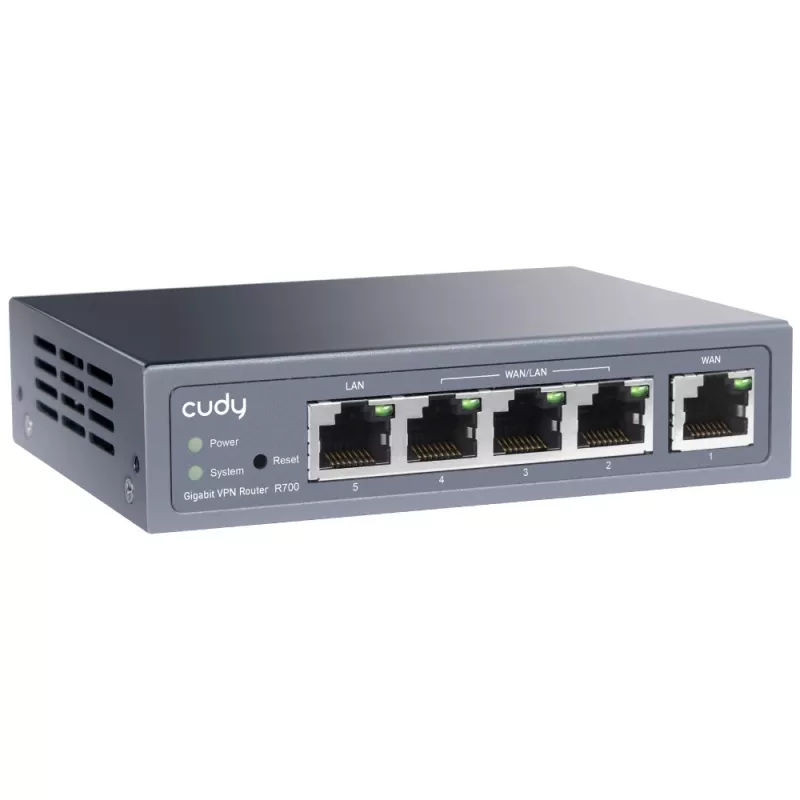 Cudy Gigabit Multi-WAN VPN -reititin langallinen reititin Fast Ethernet, Gigabit Ethernet harmaa
