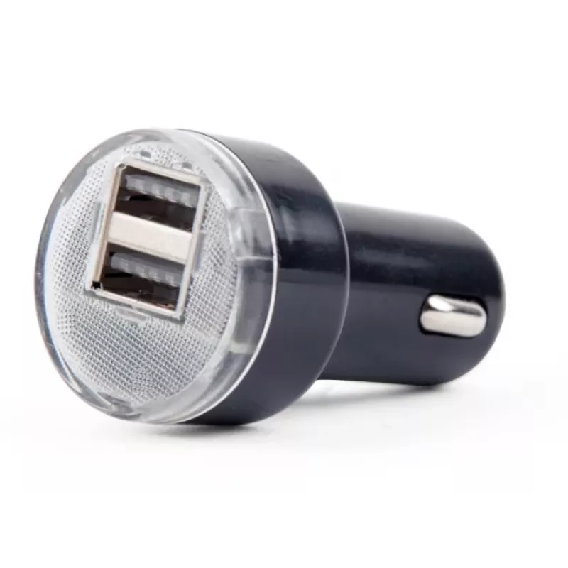 Autolaturi Gembird EG-U2C2A-CAR-02, 12–24V tulo, 5V/2,1A lähtö, 2× USB 2.0, musta