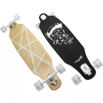 Longboard Muuwmi Lights GLOW ABEC 7 hehkuvilla pyörillä, musta/vihreä