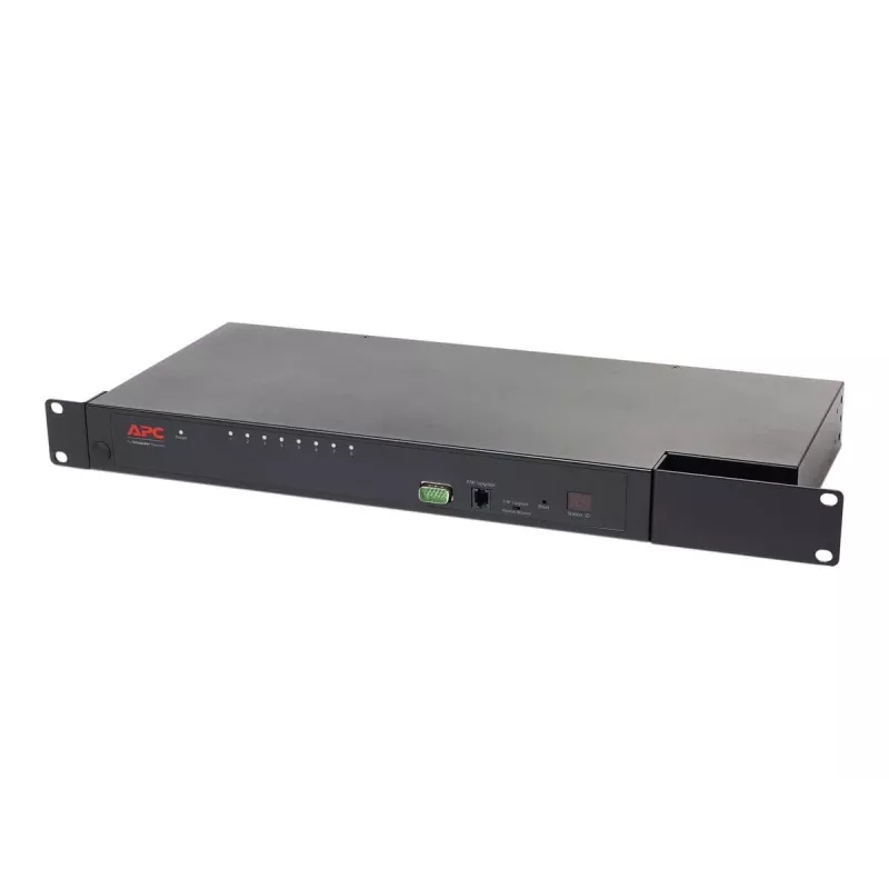 KVM-kytkin APC KVM0108A, 8-porttinen PS/2 VGA, 1U räkki, 1600x1200, musta