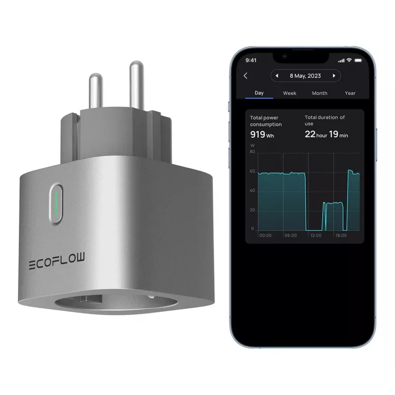 Älypistoke EcoFlow EFA-SMARTPLUG-EU-4P sisäkäyttöön hopea