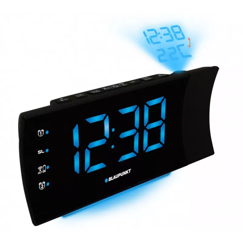 Blaupunkt CRP81USB radiokello projektiolla ja USB-latauksella, musta