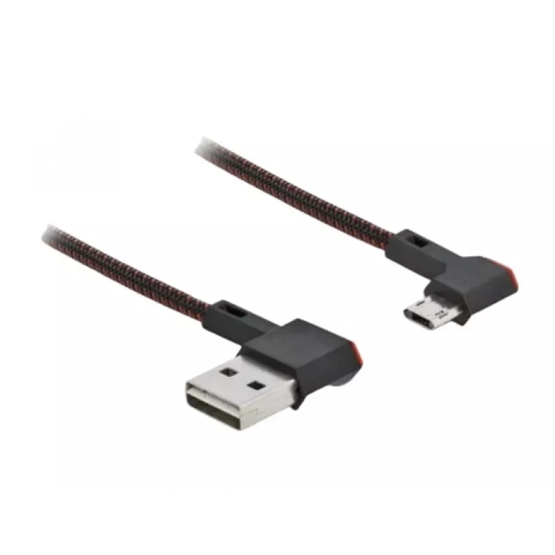 USB-kaapeli DeLOCK EASY-USB 2.0 Type-A-uros micro-B-urokseen kulmamalli 0,2 m musta