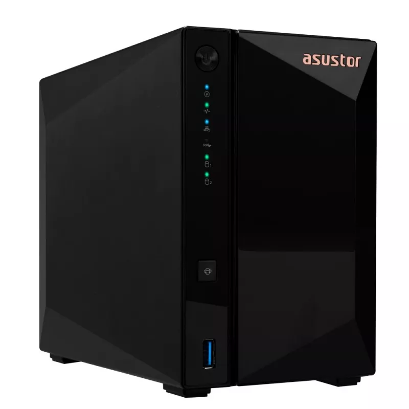 Asustor DRIVESTOR 2 Pro Gen2 AS3302T v2 NAS Realtek RTD1619B 2 GB DDR4 ADM musta