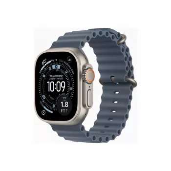 Apple Watch Ultra 3 GPS + Cellular 49mm Natural Titanium -kotelo Anchor Blue Ocean -rannekkeella | Apple