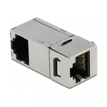 DeLOCK Keystone-moduuli RJ45-pistorasia–RJ45-pistorasia Cat.6A 90° kulma