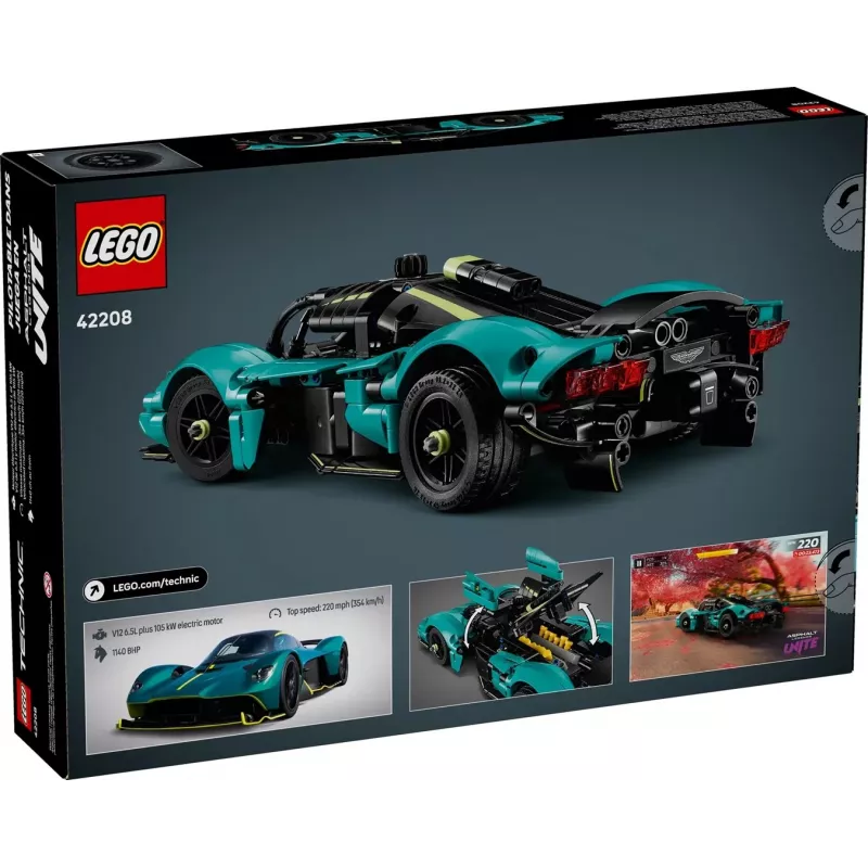 LEGO Technic rakennussarja Aston Martin Valkyrie -malli mittakaava 1:8, 707 osaa, suositeltu ikä 9+