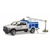 Auto Dodge RAM 2500 Service pyörivällä valolla ja nosturilla BRUDER 02509