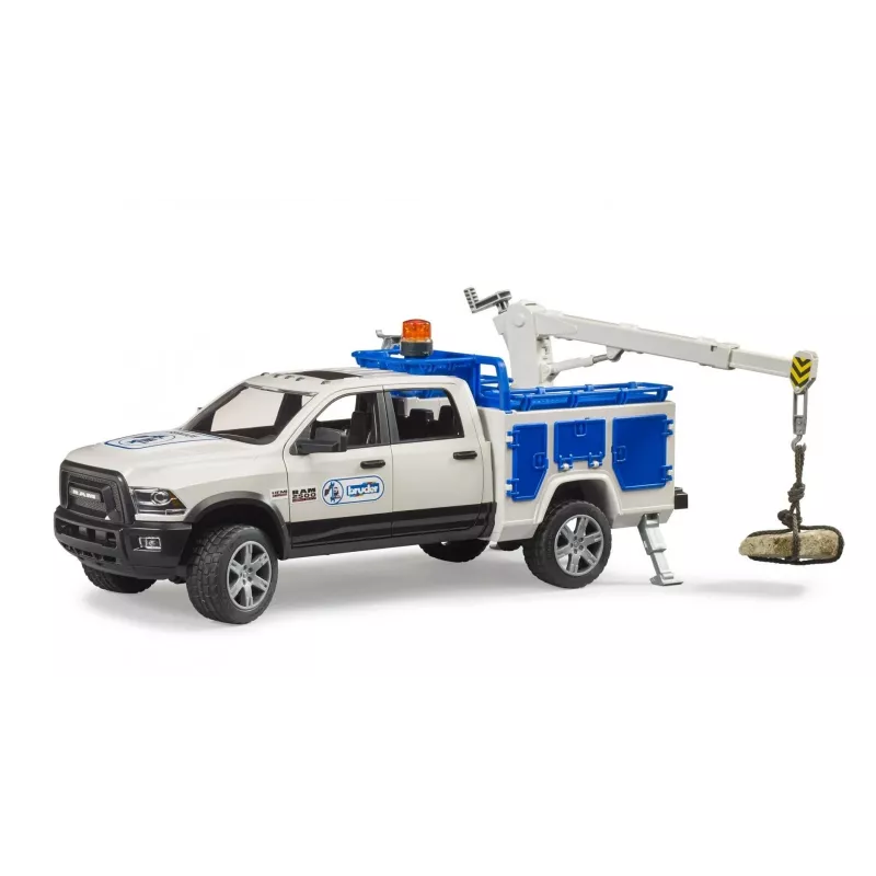 Auto Dodge RAM 2500 Service pyörivällä valolla ja nosturilla BRUDER 02509
