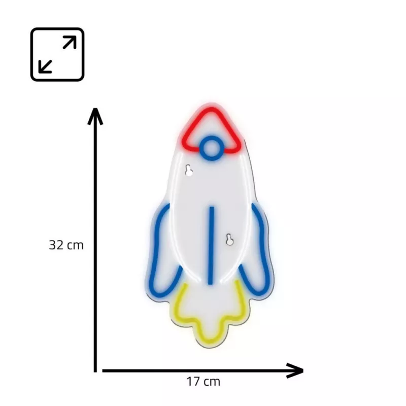 LED-neonvalo MANTA SNL91MT Style RAKETA – koristeellinen LED-neonpaneeli, malli SNL91MT