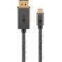 Goobay USB-C-DisplayPort-punottu kaapeli 4K 60 Hz 3 m musta hopea - -pistoke (75709)