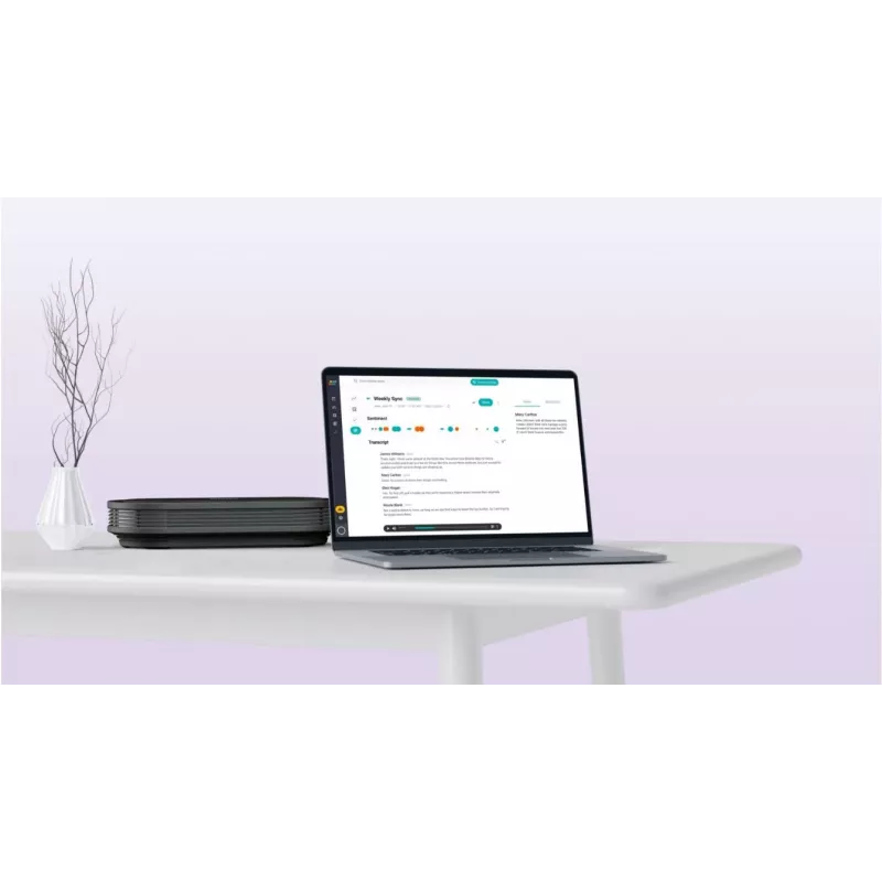 Philips PSE0501 Smart Meeting langaton kokousmikrofoni Sembly-kokousavustajalla, USB-C, musta/harmaa