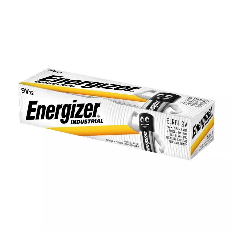 Energizer 9V PP3 Industrial -alkaliparistot, 12 kpl:n pakkaus