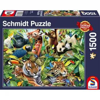 Schmidt Spiele 57385 Kunterbunte Tierwelt palapeli, 1500 palaa, eläimet, 12+ vuotta