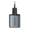 Vention FEWH0-EU 30W GaN-laturi — 1× USB-C, 1× USB-A, 30 W, musta