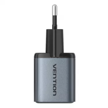 Vention FEWH0-EU 30W GaN-laturi — 1× USB-C, 1× USB-A, 30 W, musta