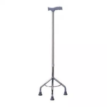 Kuntoutuskolmijalkakeppi MDH korkeussäädettävä 73–95,5 cm alumiini teräs hopea, max. kuormitus 100 kg