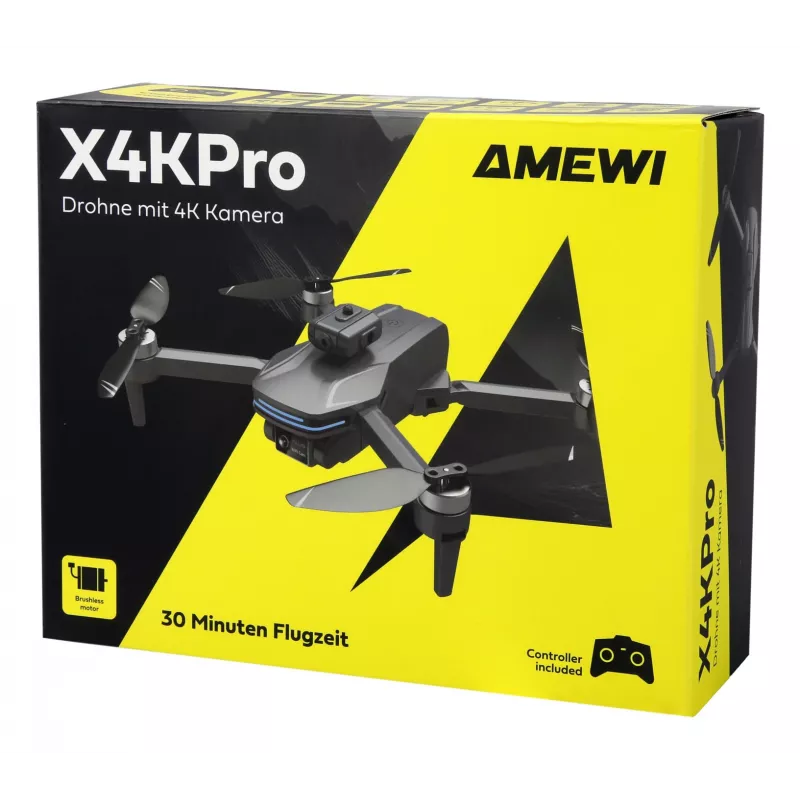 Amewi X4KPro, 4 roottoria, 3840 x 2160 pikseliä, 1500 mAh, harmaa